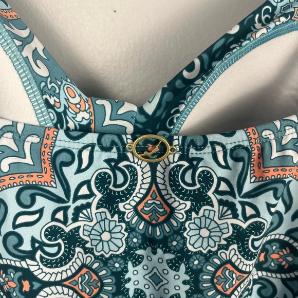 Jantzen Surplice Maillot One-Piece Swimsuit Blue Medallion and Skirt Size 24W - Picture 6 of 16